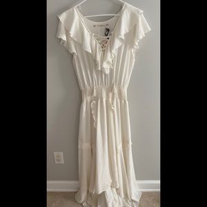 Chelsea & Violet ivory ruffle maxi dress
